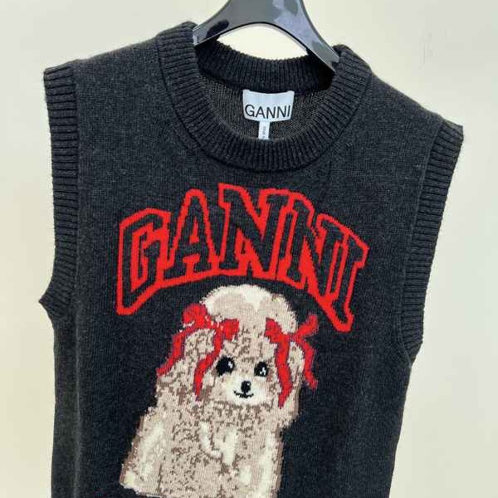 Ganni Black and Red Sweater Vest - Picture 2 of 6